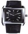 Zenith Port Royal Elite Rectangle Steel on Strap with Black Dial 
