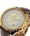 Breitling Bentley Motors Chronograph Rose  Gold on Strap with Silver Dial 