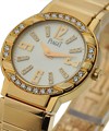 Piaget Polo Ladies in Rose Gold with Diamond Bezel on Bracelet with Silver Diamond Dial