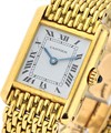 Cartier Tank Louis Cartier Small  on Yellow Gold Bracelet with White Dial 